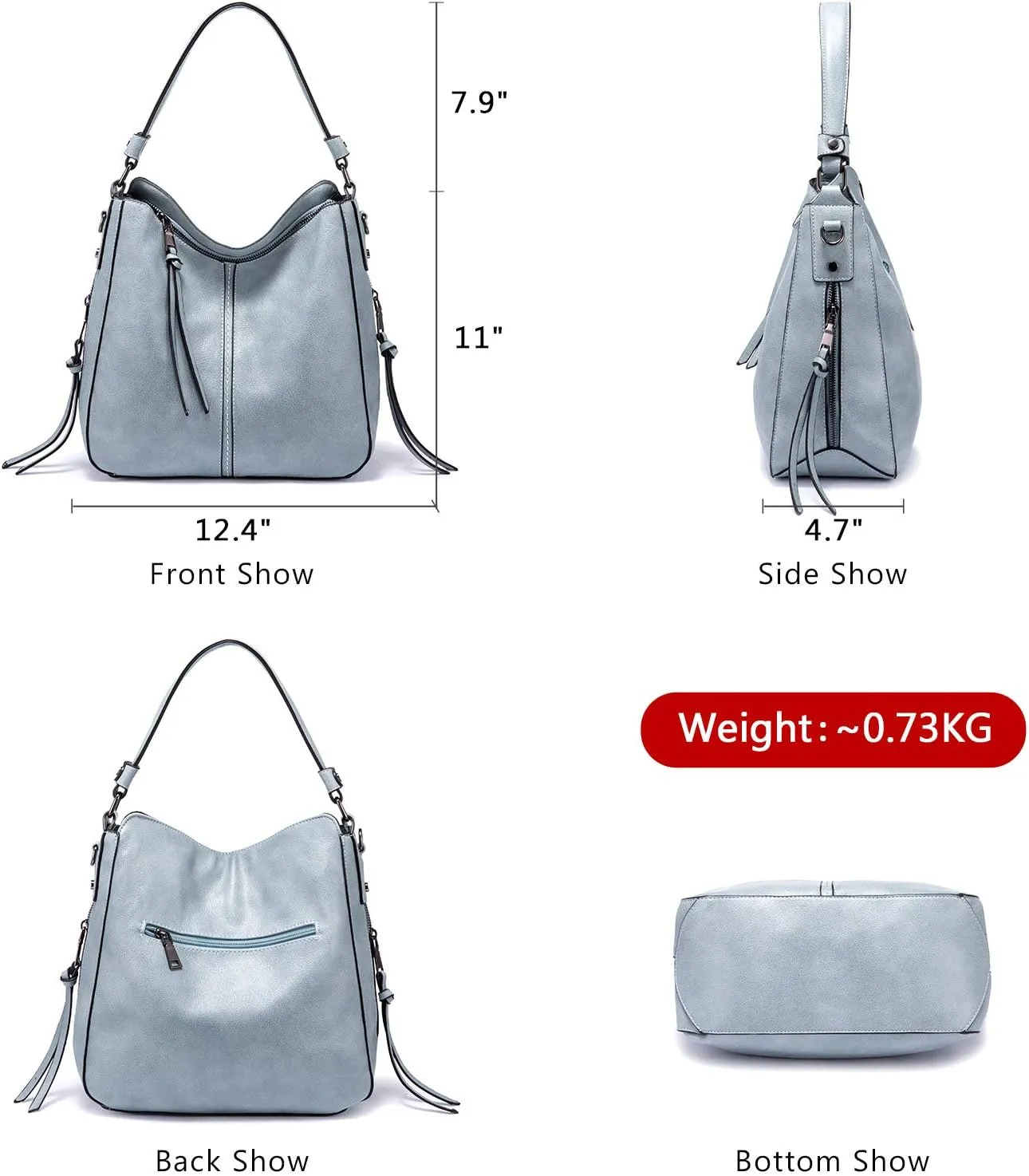 Realer Hobo Crossbody Bags for Women Designer Faux Leather Hobo Handbags Retro Large Size Shoulder Bag Bucket Purse