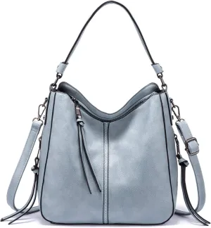 Realer Hobo Crossbody Bags for Women Designer Faux Leather Hobo Handbags Retro Large Size Shoulder Bag Bucket Purse