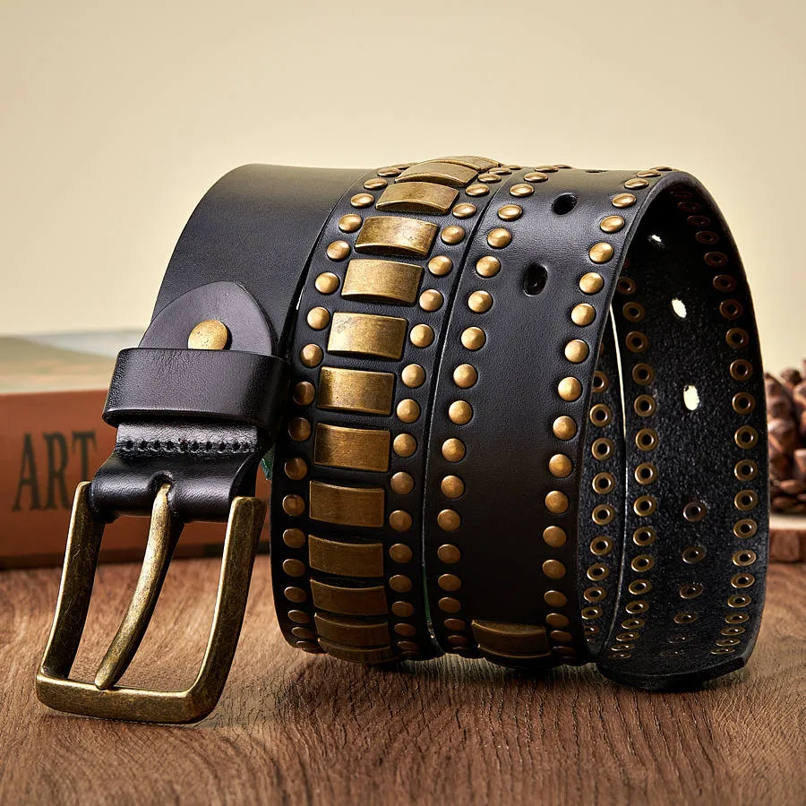RebelEdge™ Rivet Studded Leather Belt