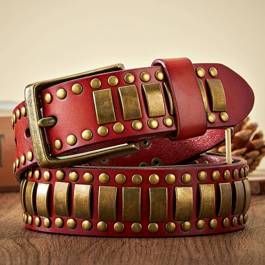 RebelEdge™ Rivet Studded Leather Belt