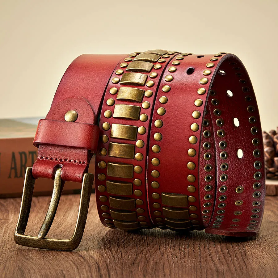 RebelEdge™ Rivet Studded Leather Belt