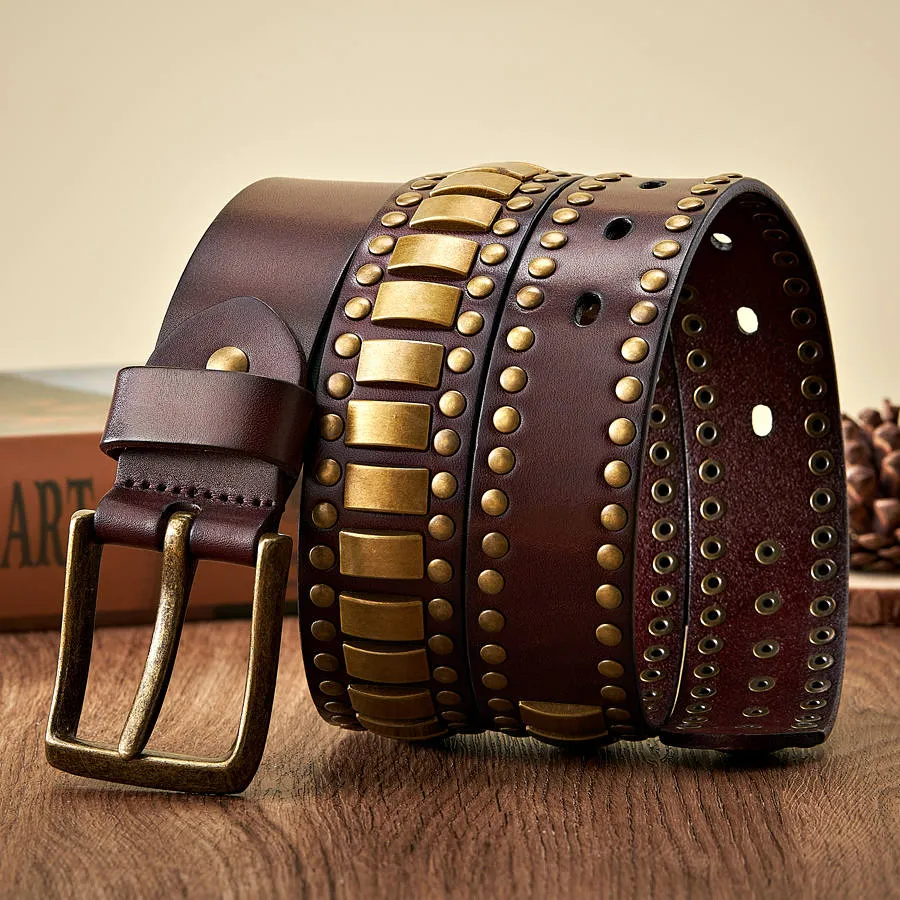 RebelEdge™ Rivet Studded Leather Belt