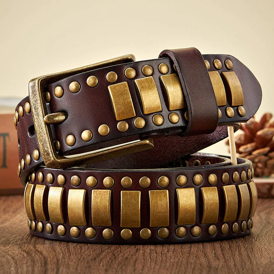 RebelEdge™ Rivet Studded Leather Belt