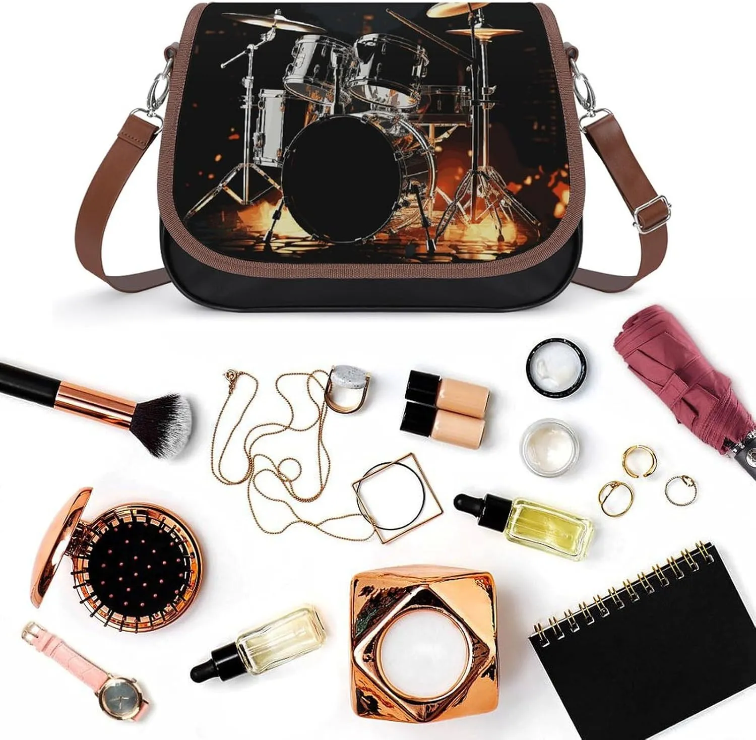 Red And Yellow Style Crossbody Bags for Women Travel Shoulder Bag Small Leather Cross Body Handbags