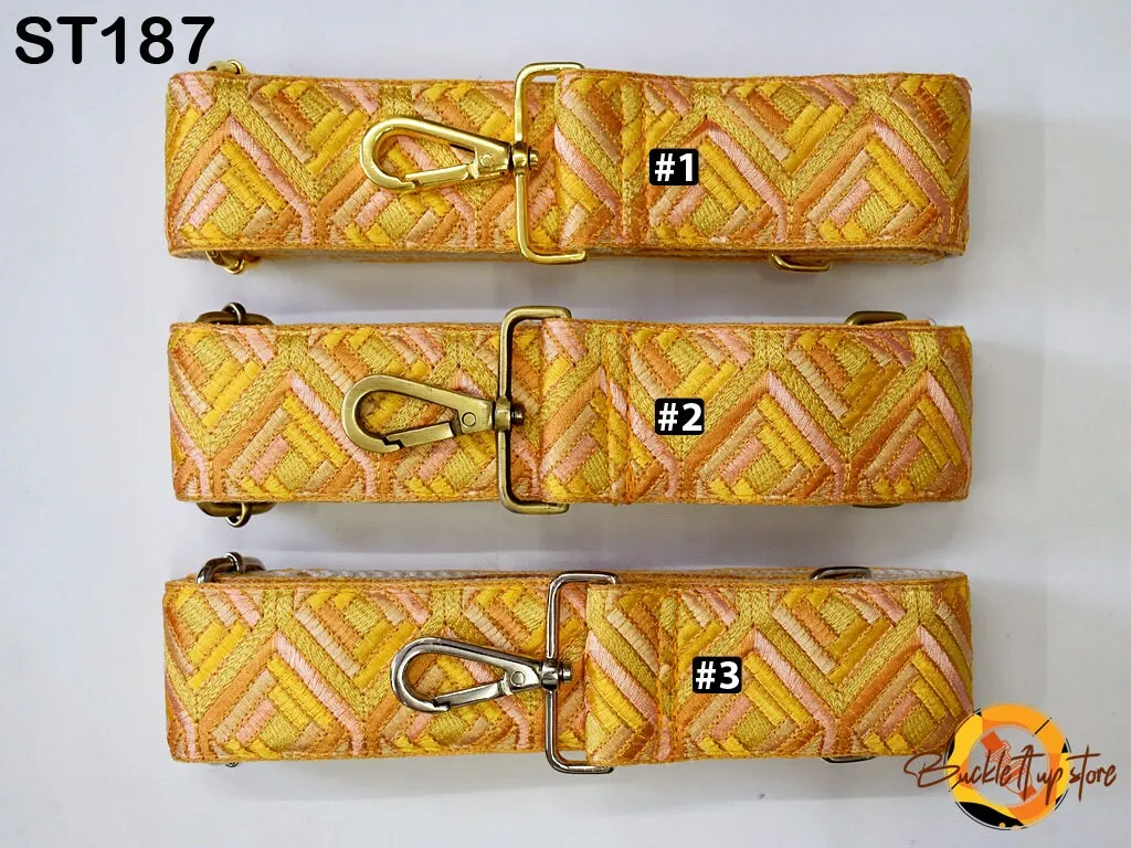 Replacement Guitar Strap Crossbody Sling Bag Strap for Purses Embroidered Adjustable Handbag Boho Strap Embroidery Camera Strap Gift for Mom
