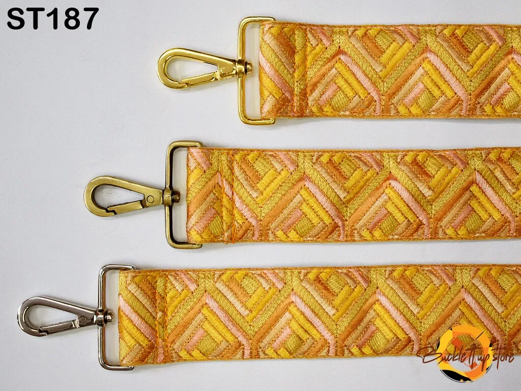 Replacement Guitar Strap Crossbody Sling Bag Strap for Purses Embroidered Adjustable Handbag Boho Strap Embroidery Camera Strap Gift for Mom