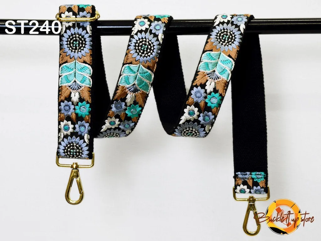 Replacement Guitar Strap Gift Friend Embroidered Purse Strap Boho Crossbody Strap for Purses Messenger Bag Embroidery Custom Handbag Strap