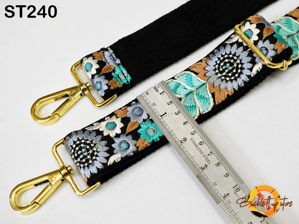 Replacement Guitar Strap Gift Friend Embroidered Purse Strap Boho Crossbody Strap for Purses Messenger Bag Embroidery Custom Handbag Strap