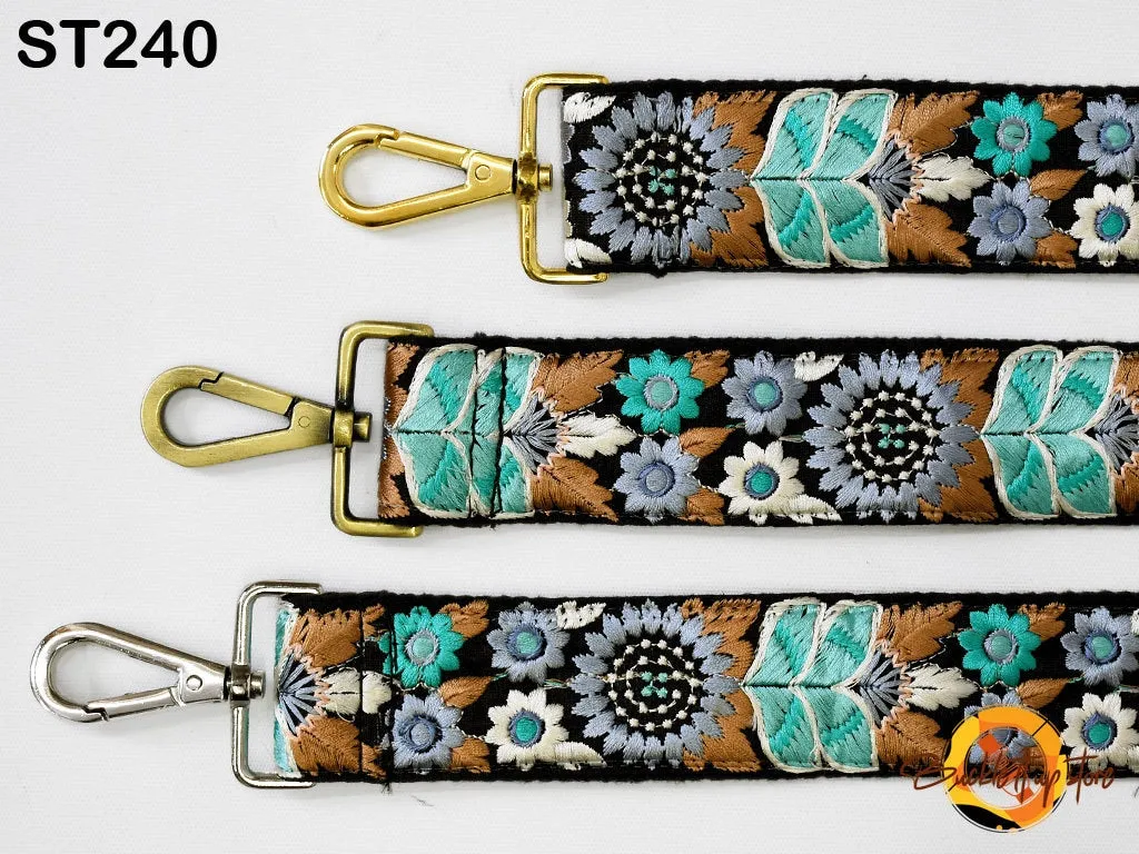 Replacement Guitar Strap Gift Friend Embroidered Purse Strap Boho Crossbody Strap for Purses Messenger Bag Embroidery Custom Handbag Strap