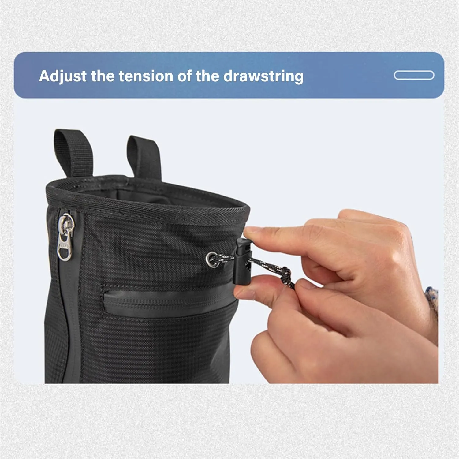Rock Climbing & Bouldering Chalk Bag Climbing Chalk Bag Adjustable Waist Bag Strap Zippers Storage Pocket & Brush Holder