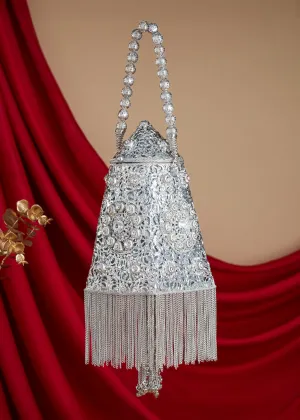 Royal Silver Pyramid Clutch