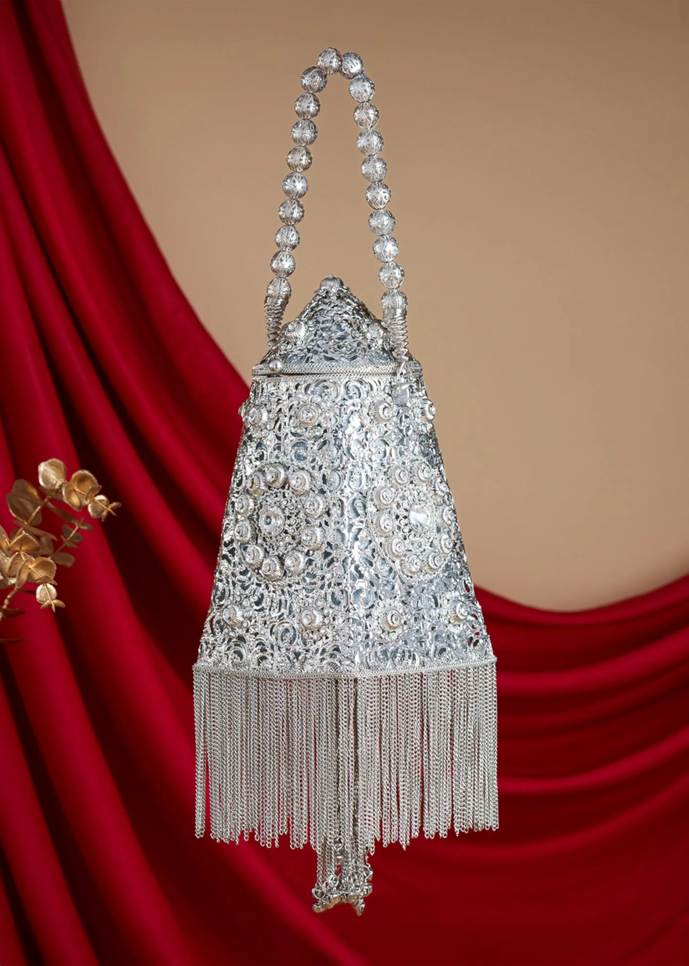 Royal Silver Pyramid Clutch
