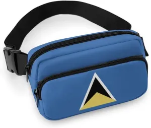 Saint Lucia Flag Unisex Mini Belt Bag with Adjustable Strap Small Fanny Pack Crossbody Chest Bag