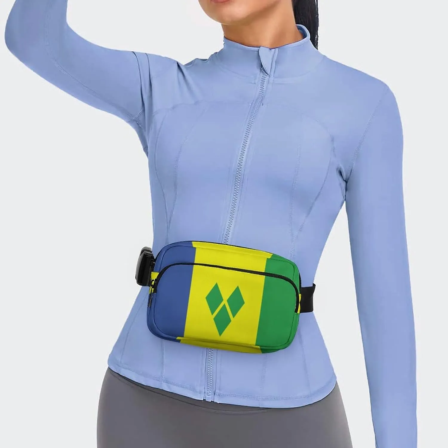 Saint Vincent And The Grenadines Flag Unisex Mini Belt Bag with Adjustable Strap Small Fanny Pack Crossbody Chest Bag
