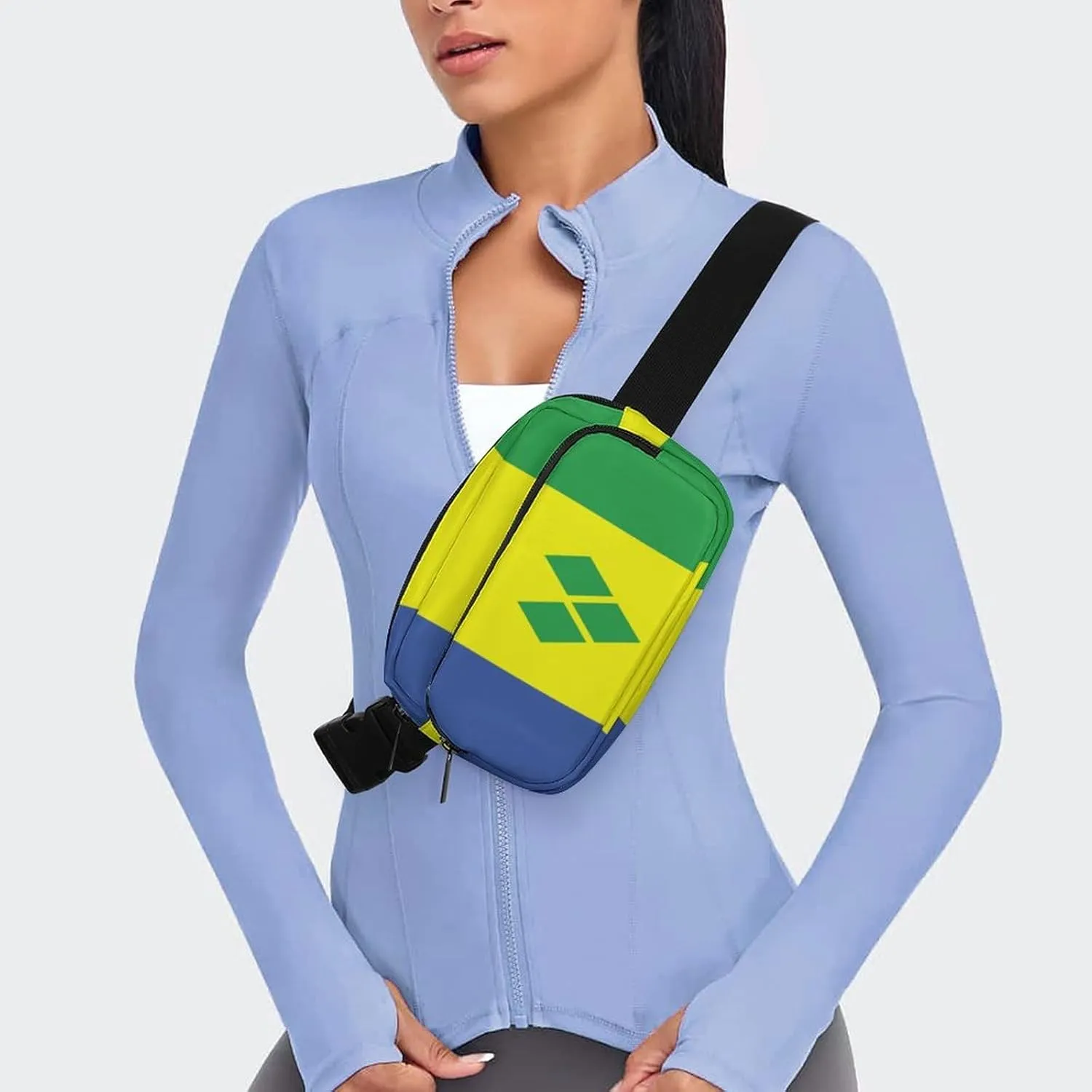 Saint Vincent And The Grenadines Flag Unisex Mini Belt Bag with Adjustable Strap Small Fanny Pack Crossbody Chest Bag