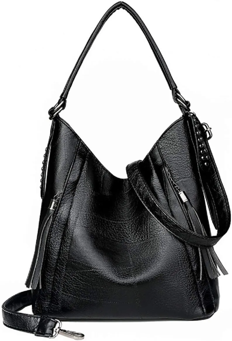 Satchel Handbags For Women Purses Ladies Shoulder Bag With Double Tassels Anti-theft Zipper Bag