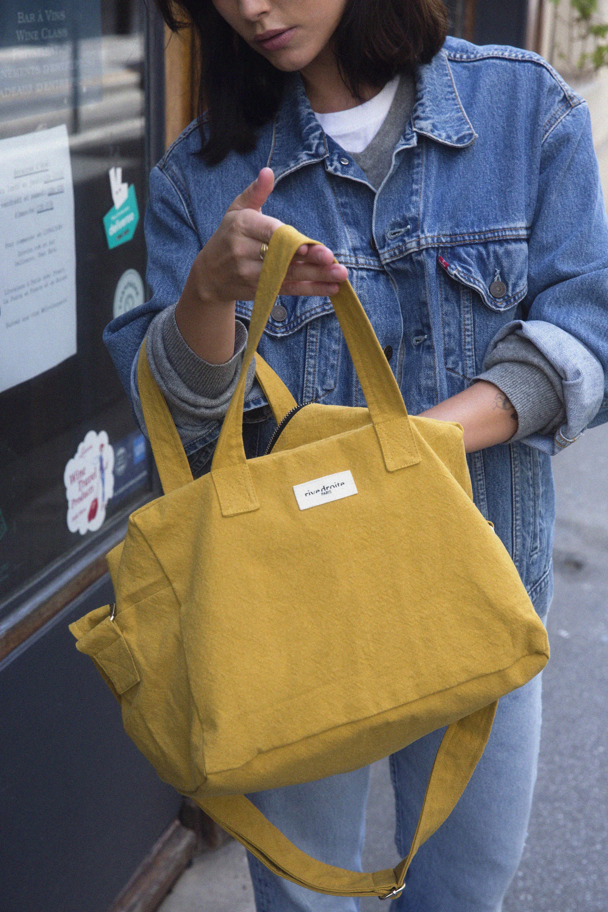 Sauval the city bag - Recycled cotton mustard