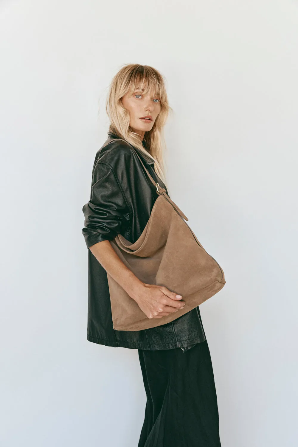 Savannah Brown Suede Hobo Bag