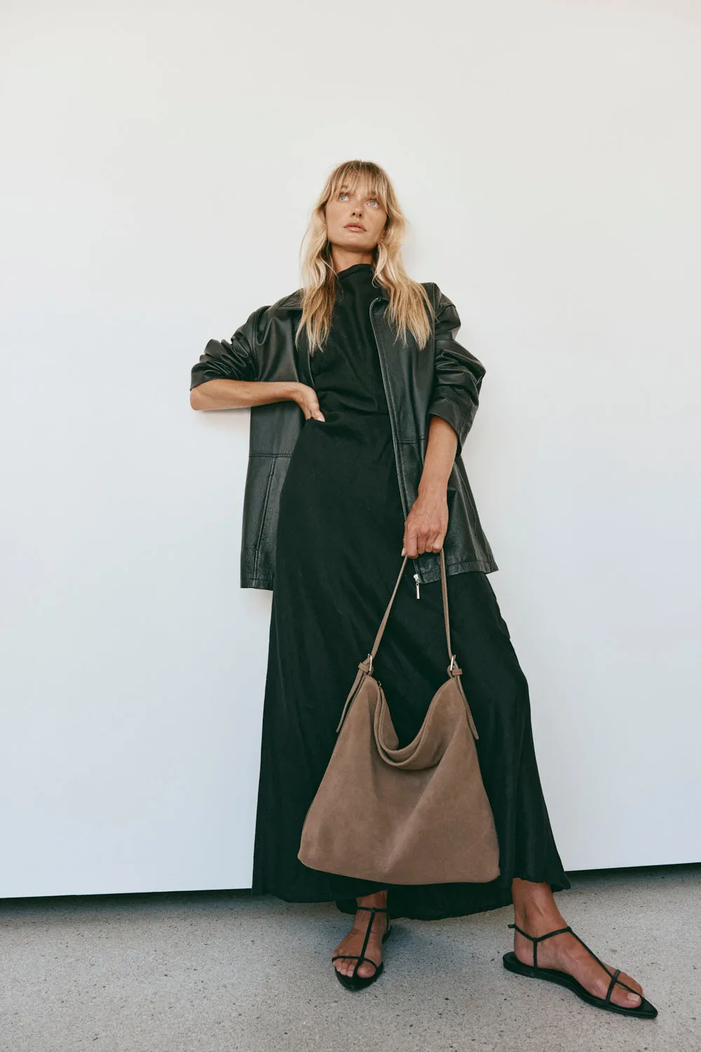 Savannah Brown Suede Hobo Bag