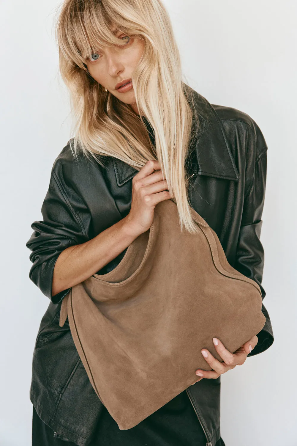 Savannah Brown Suede Hobo Bag