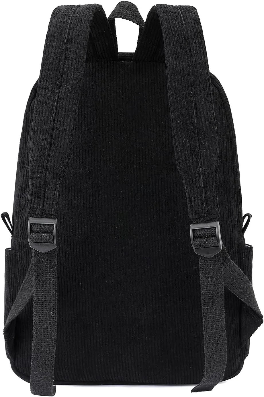 School Backpack for Girls Corduroy Bookbag 16inch Elementary Primary Preschool for Teen Boys Girl Travel Casual Daypacks (Black)