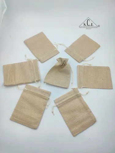 SCJ Jute Pouch – Eco-Friendly Small Jute Bags for Gift, Jewelry, Packaging (10 x 14 cm, 50 pcs)