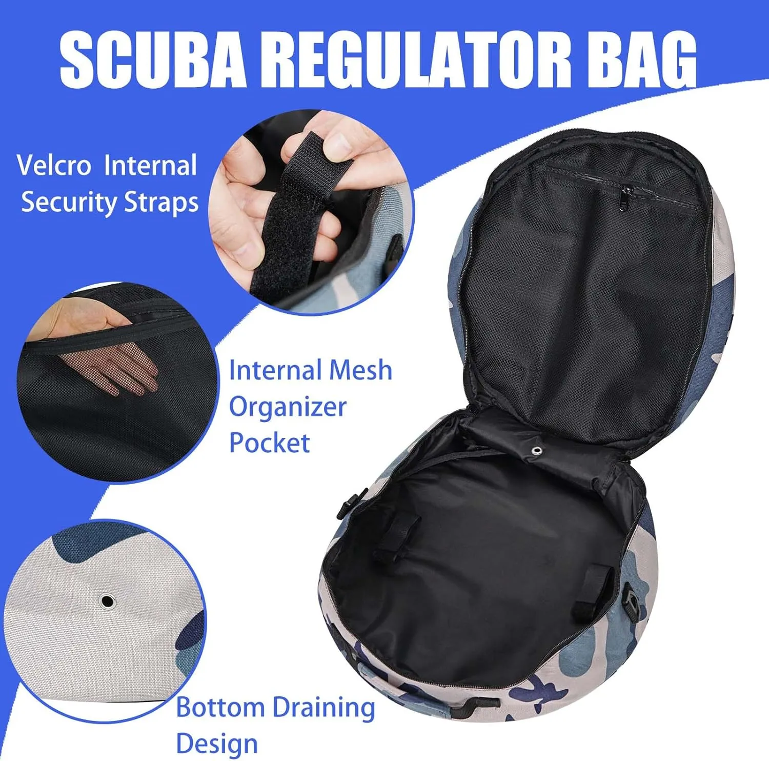 Scuba Regulator Bag, Diving Regulator Protective Bags with Double Lockable Zippers Carry on Bag for Dive Regulator with Adjustable Shoulder Strap