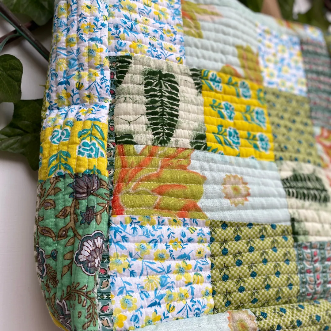Shades of Green Quilted Tote bag