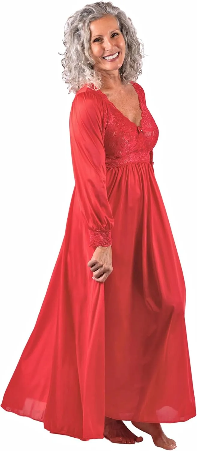 Shadowline Women's Nightgown Robe Peignoir Set Silhouette Nylon Sleepwear