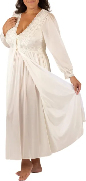 Shadowline Women's Nightgown Robe Peignoir Set Silhouette Nylon Sleepwear