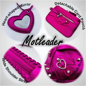 Shoulder Bag for Women, Leather Hobo Bag, Punk Style Y2k Crossbody Purse with Rivet