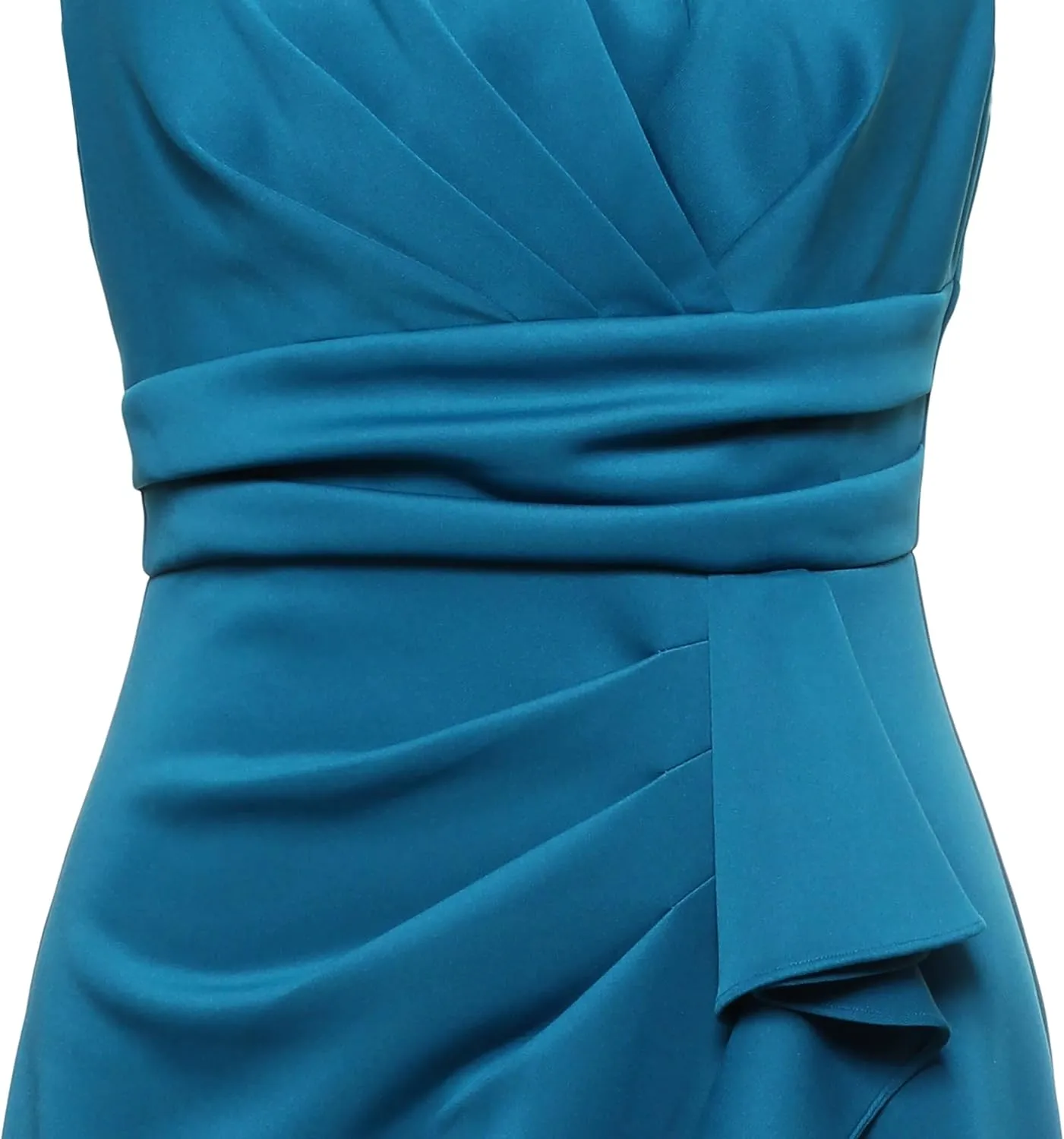 S.L. Fashions Women's Short Sleeveless Sheath Cocktail Dress with Cross Waist and Cascade Front
