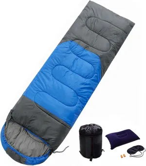 Sleeping Bag with Pillow, Summer Seasons Lightweight Waterproof Warm Sleeping Bag for Outdoors Camping, Hiking, Backpacking