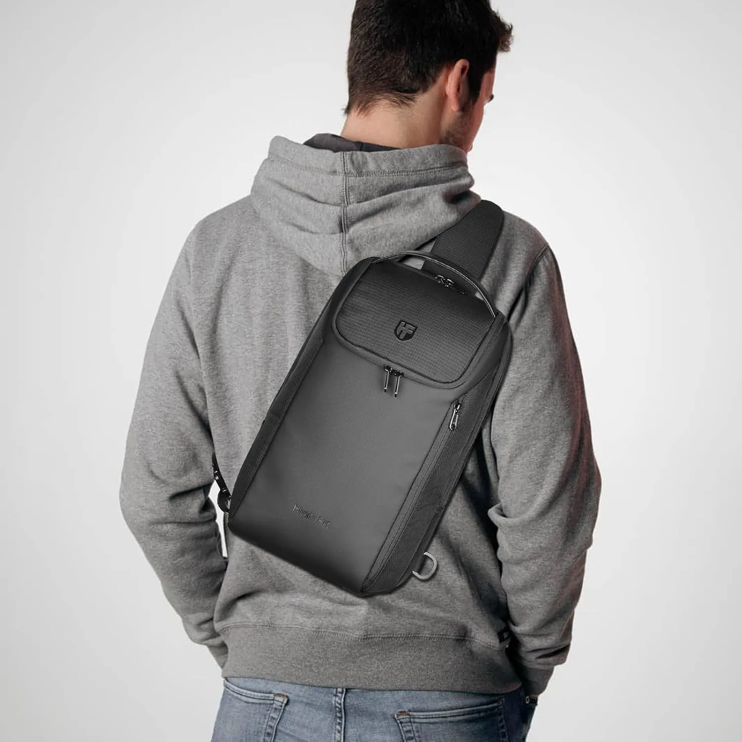 Sling Bag Crossbody Backpack Compact Daypack for Shoulder bag 14" MacBook Pro M4, 13" MacBook Air/Pro (Black, L for 13-14 inch MacBook)