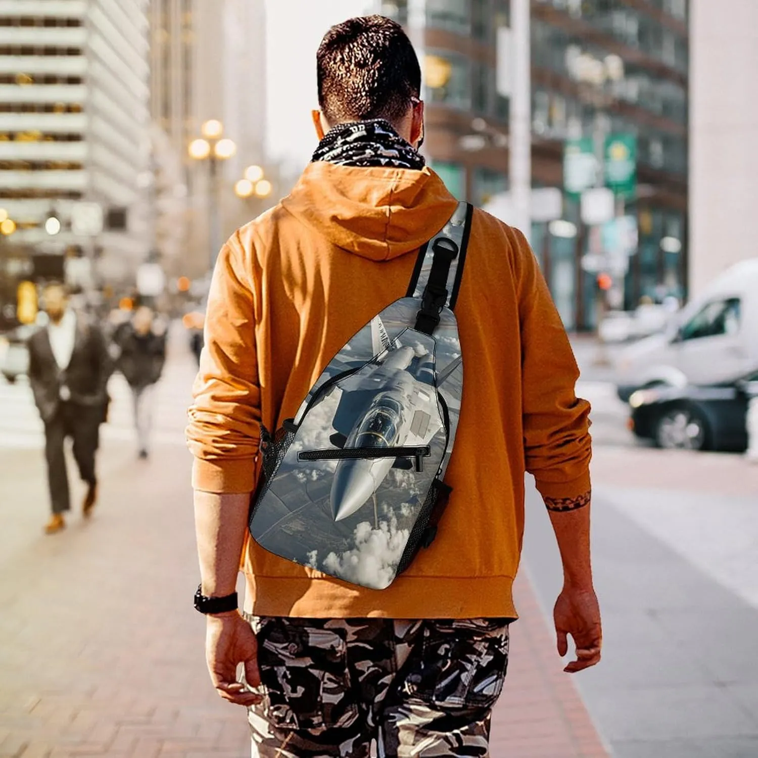 Sling Bag Crossbody Shoulder Bag Cross Chest Bag Animal Shocked Expression Sling Backpack Travel Hiking Daypack