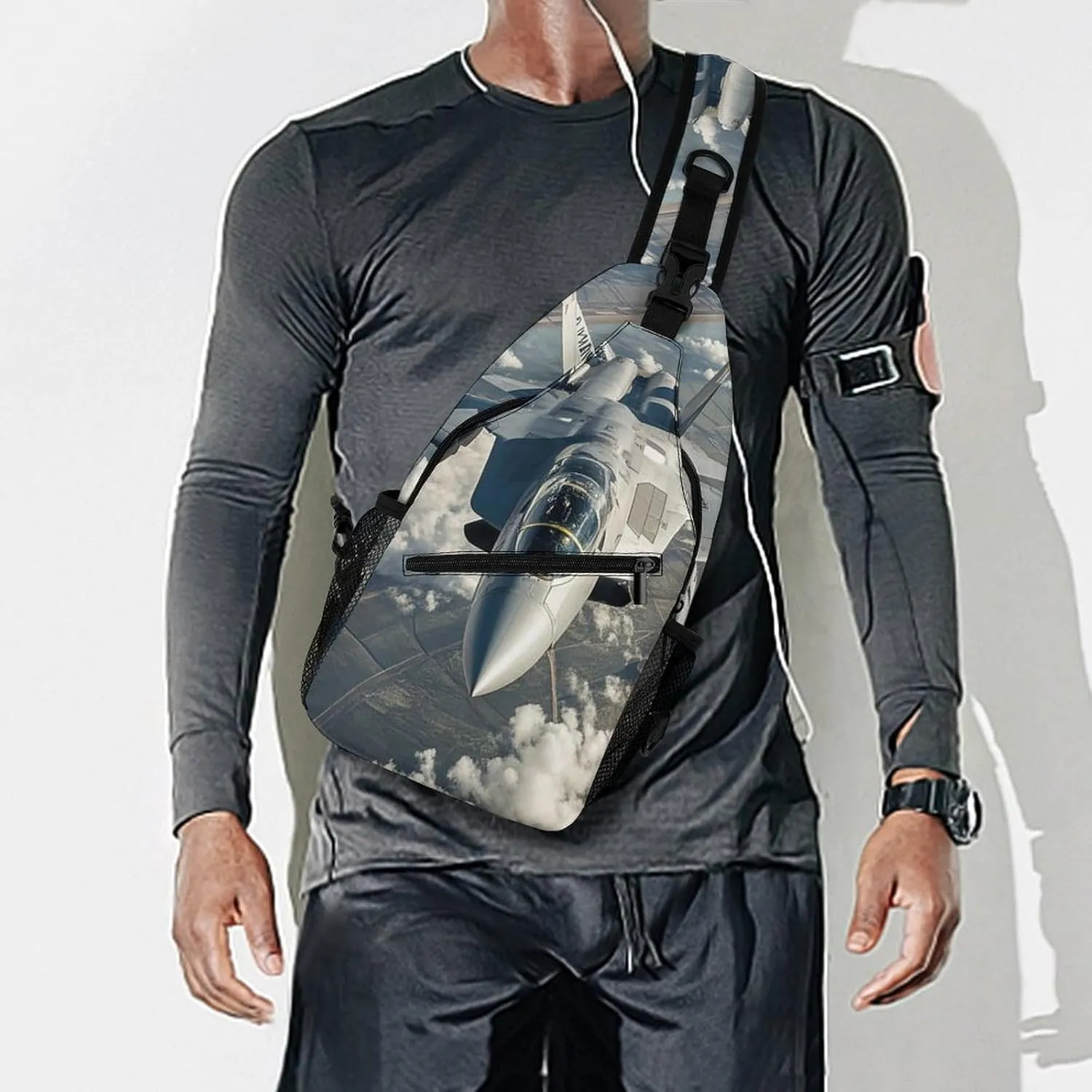 Sling Bag Crossbody Shoulder Bag Cross Chest Bag Animal Shocked Expression Sling Backpack Travel Hiking Daypack