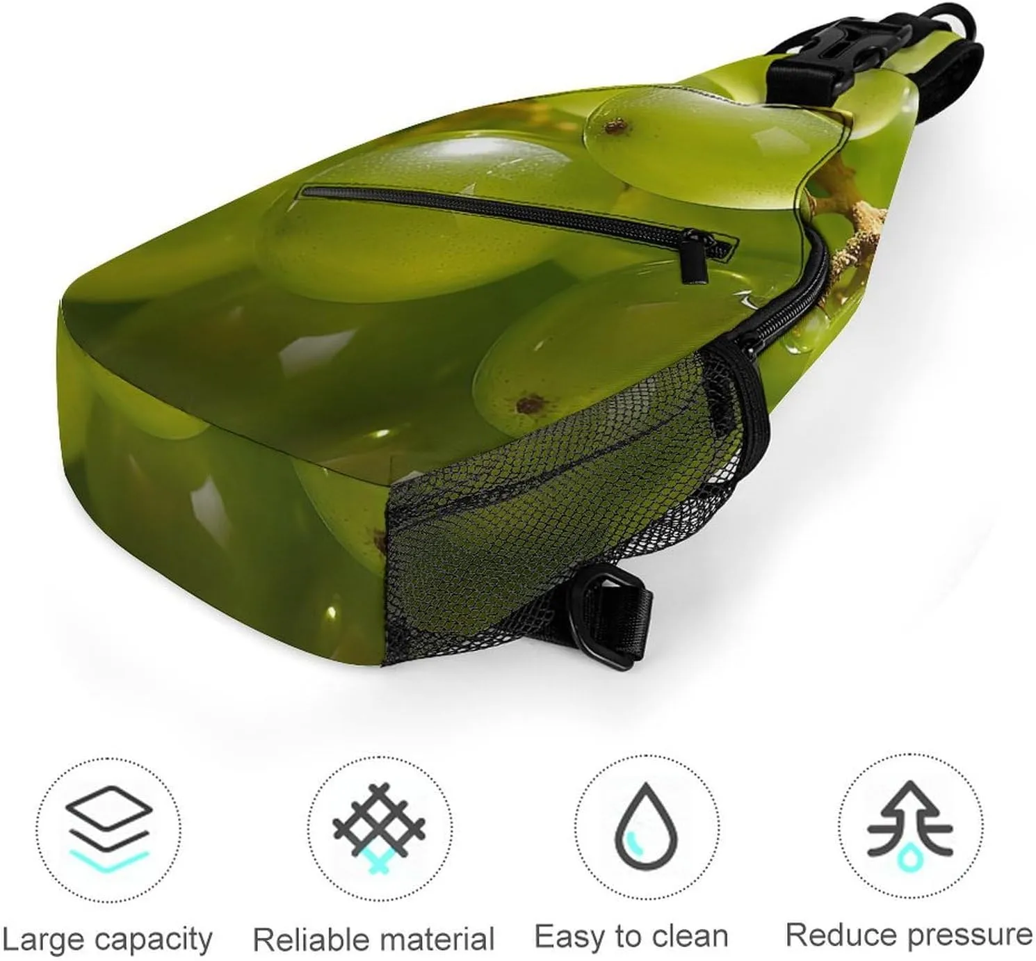 Sling Bag Crossbody Shoulder Bag Cross Chest Bag Bunch of Green Grapes Sling Backpack Travel Hiking Daypack