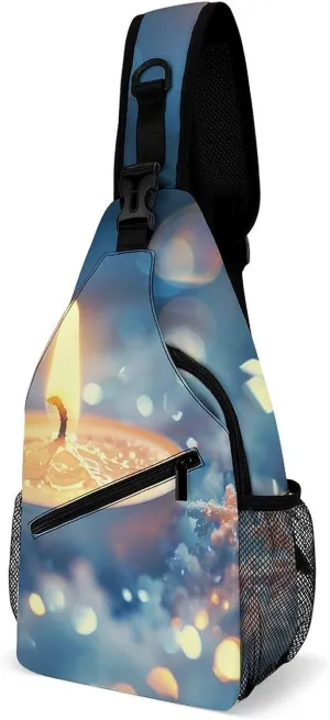 Sling Bag Crossbody Shoulder Bag Cross Chest Bag Lit Candle Sling Backpack Travel Hiking Daypack