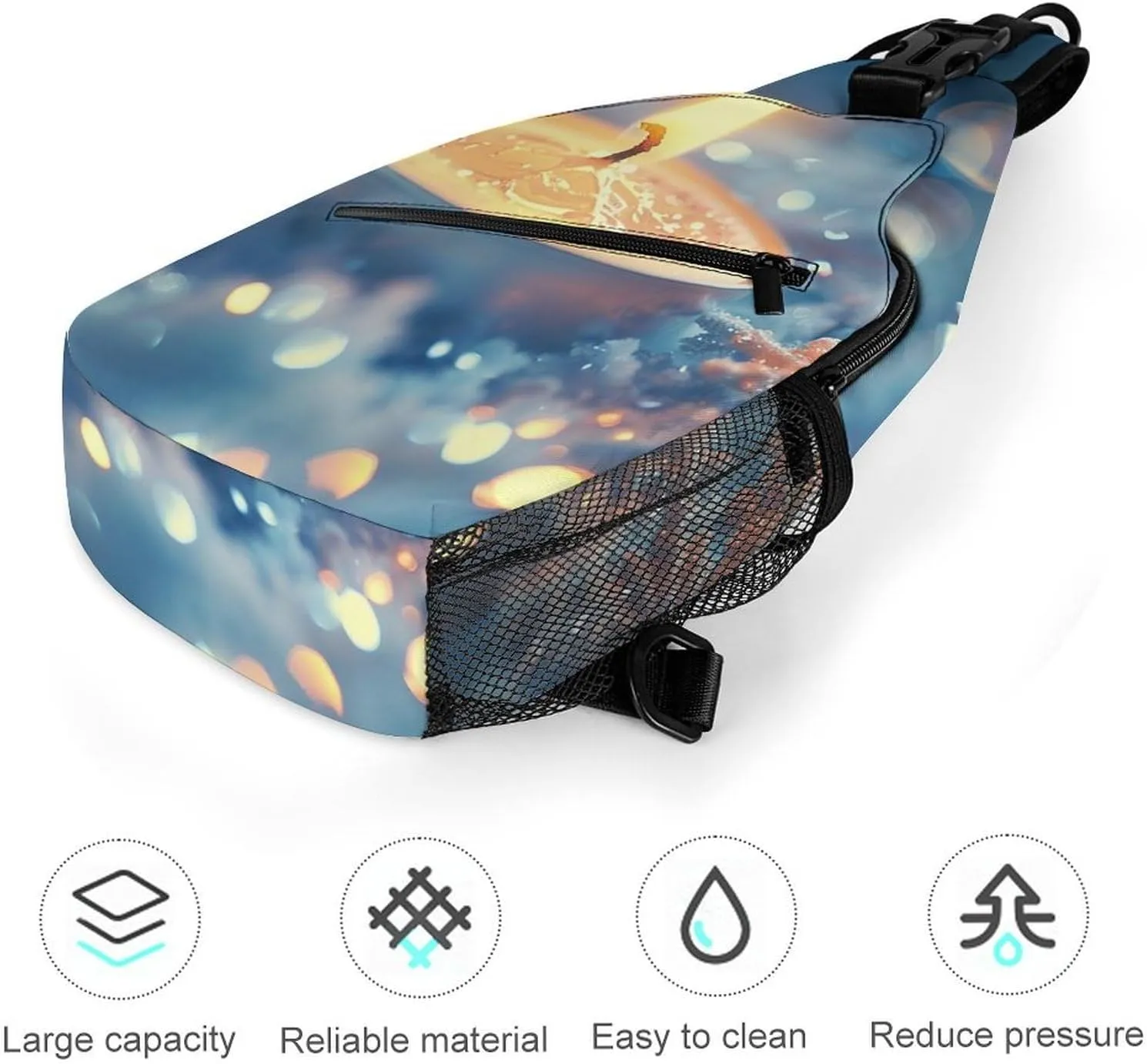 Sling Bag Crossbody Shoulder Bag Cross Chest Bag Lit Candle Sling Backpack Travel Hiking Daypack