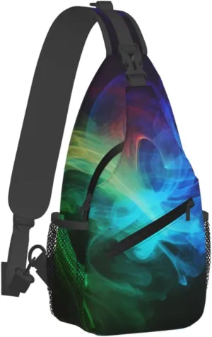 Sling Bag for Women Men Chest Bag Rainbow smoke Crossbody Bag Small Sling Backpack Fanny Packs Hiking Daypack