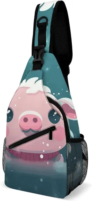 Sling Bag for Women Men Chest Bag Snow Pets Crossbody Bag Small Sling Backpack Daypack Fanny Packs