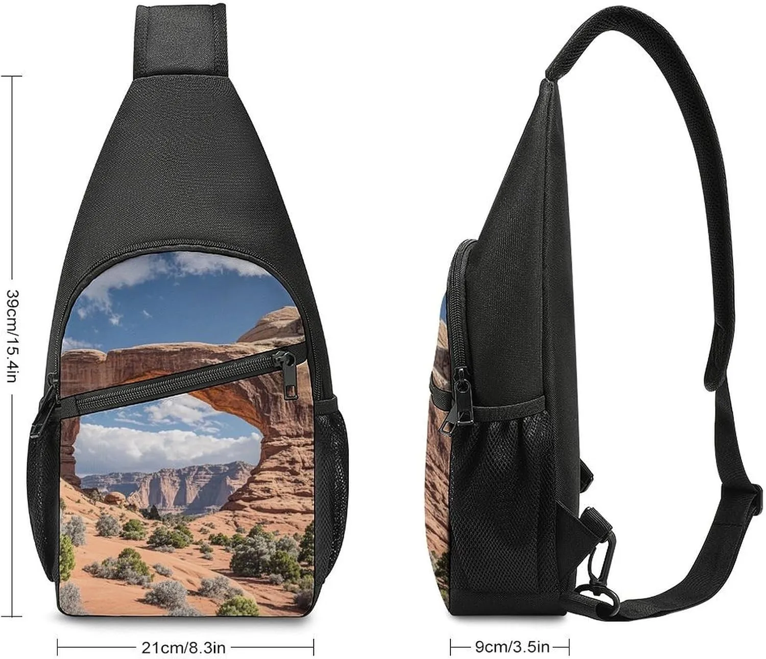 Sling Bag for Women Men Crossbody Bag Chest Bag Adorable Huskies Sling Backpack Fanny Packs Travel Hiking Daypack