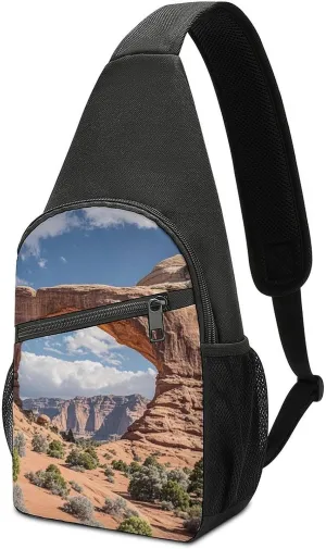 Sling Bag for Women Men Crossbody Bag Chest Bag Adorable Huskies Sling Backpack Fanny Packs Travel Hiking Daypack