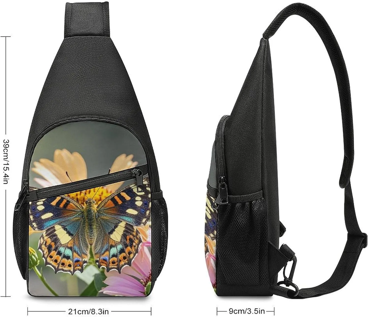Sling Bag for Women Men Crossbody Bag Chest Bag Boats on Beach Sling Backpack Fanny Packs Travel Hiking Daypack