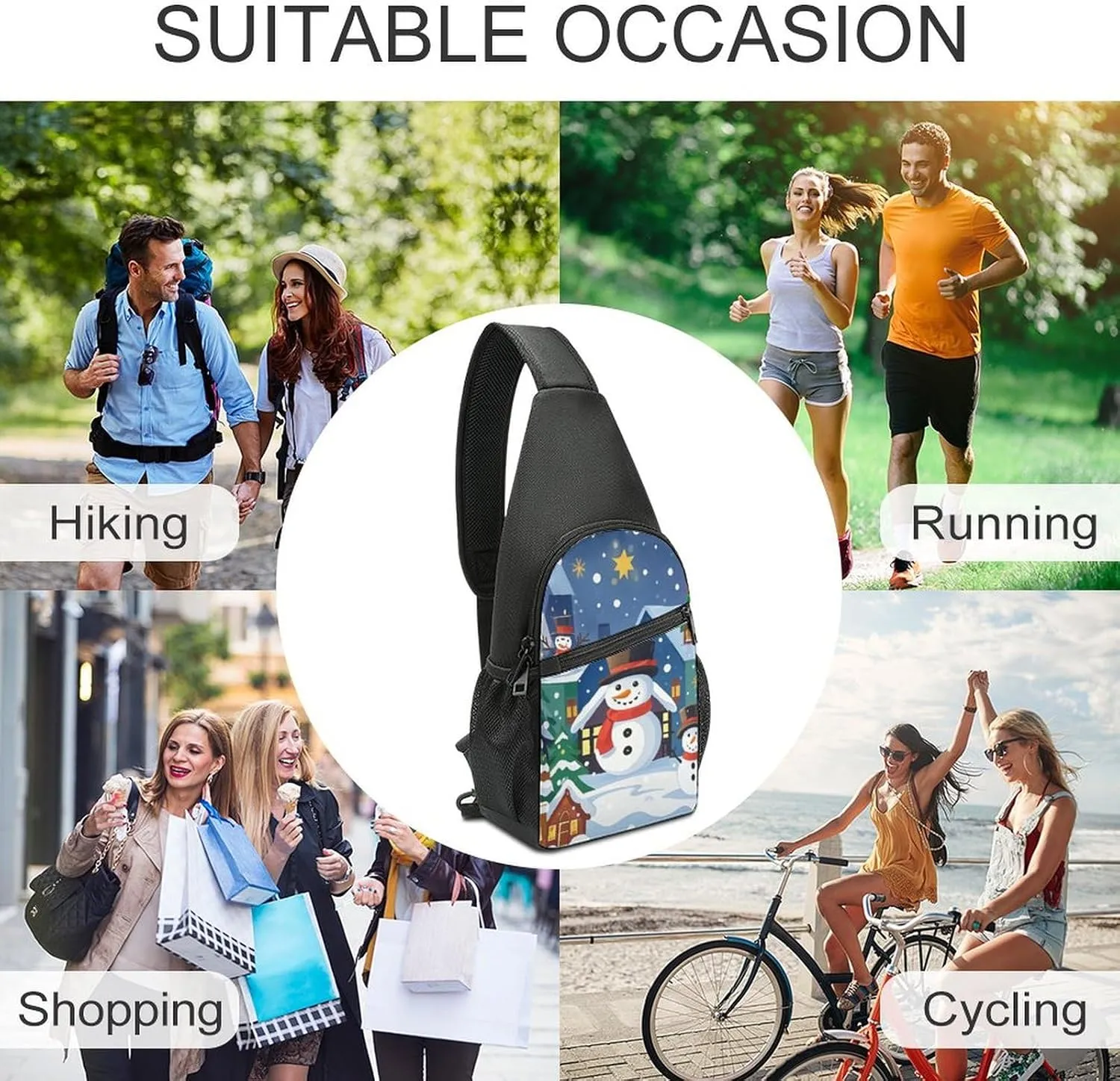 Sling Bag for Women Men Crossbody Bag Chest Bag Cherry on The Table Sling Backpack Fanny Packs Travel Hiking Daypack