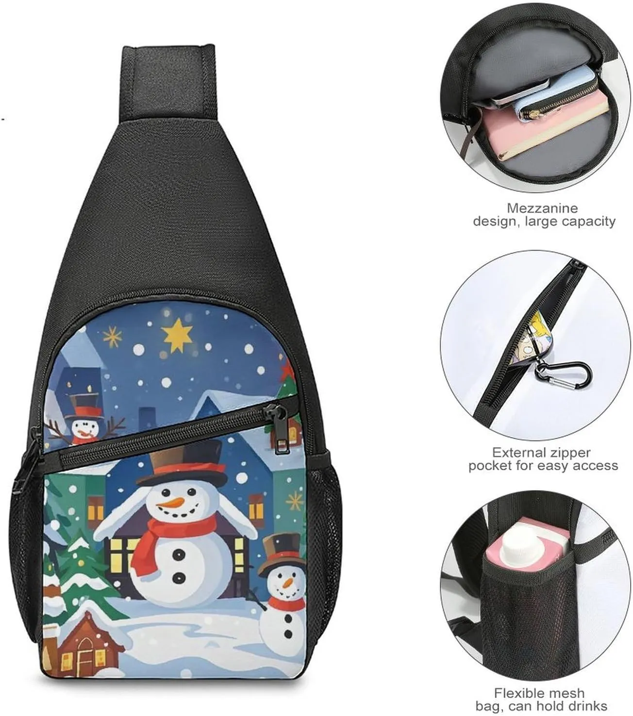 Sling Bag for Women Men Crossbody Bag Chest Bag Cherry on The Table Sling Backpack Fanny Packs Travel Hiking Daypack