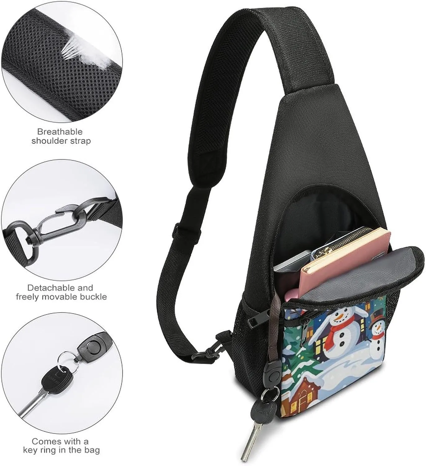 Sling Bag for Women Men Crossbody Bag Chest Bag Cherry on The Table Sling Backpack Fanny Packs Travel Hiking Daypack