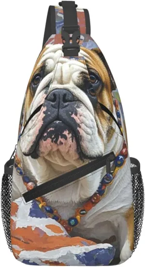 Sling Bag for Women Men Crossbody Bag Chest Bag English-Bulldog Sling Backpack Fanny Packs Travel Hiking Daypack