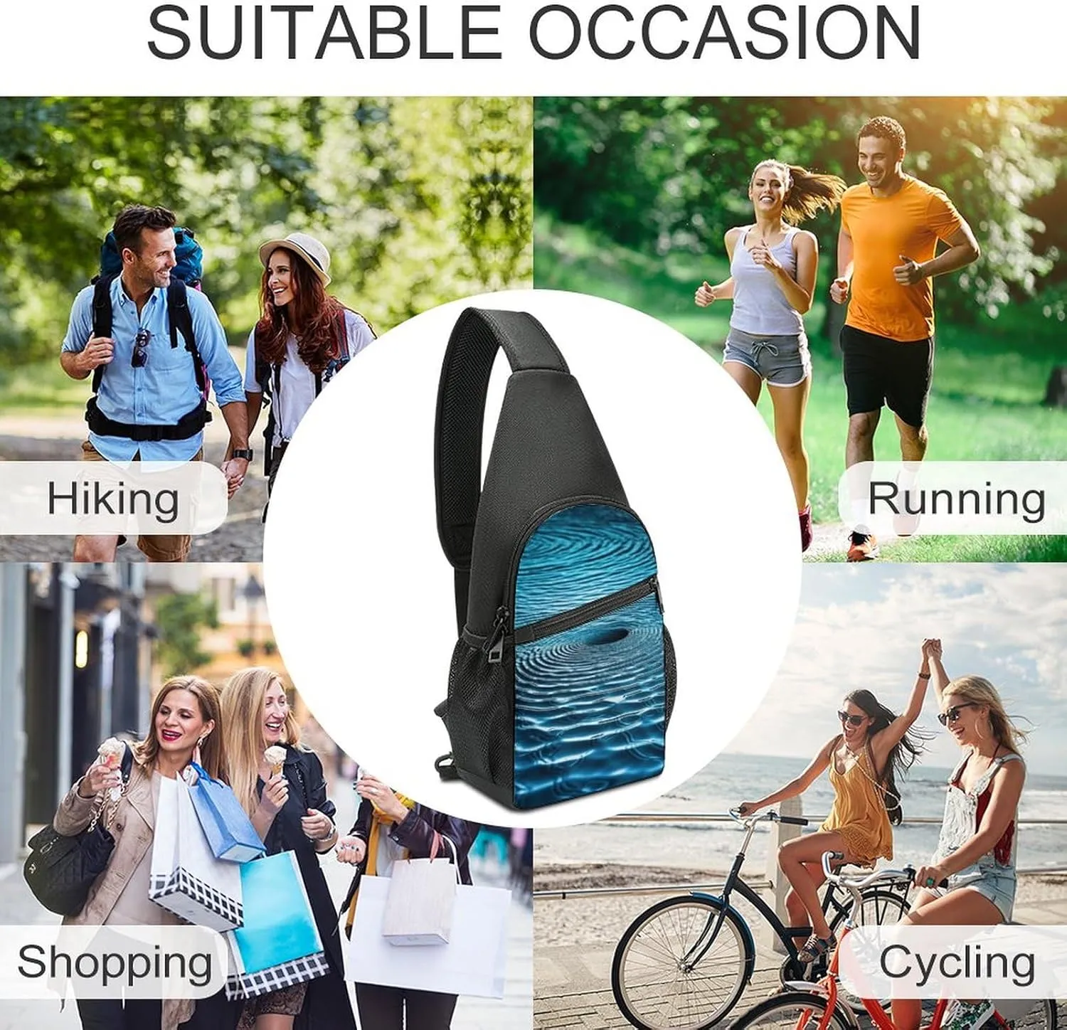 Sling Bag for Women Men Crossbody Bag Chest Bag Red Fruit Sling Backpack Fanny Packs Travel Hiking Daypack