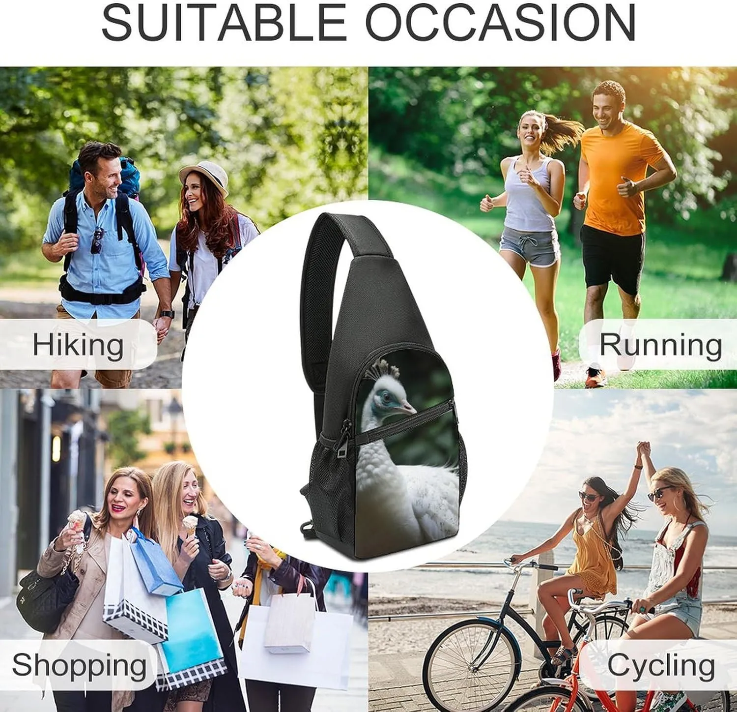Sling Bag for Women Men Crossbody Bag Chest Bag Various Gradients Sling Backpack Fanny Packs Travel Hiking Daypack